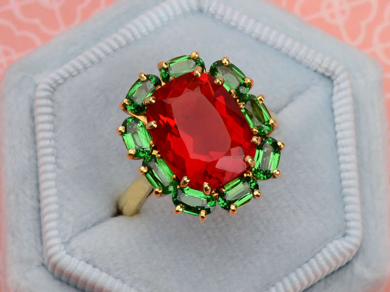 
                      
                        Firebrand - Fire Opal & Tsavorite Garnet Ring
                      
                    
