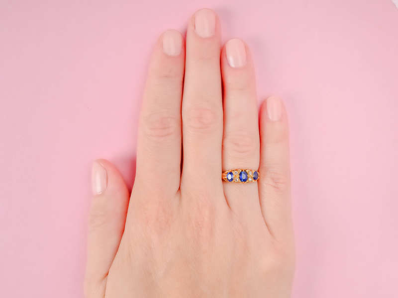 
                      
                        Antique Sapphire Diamond Trilogy Ring Dated 1901
                      
                    