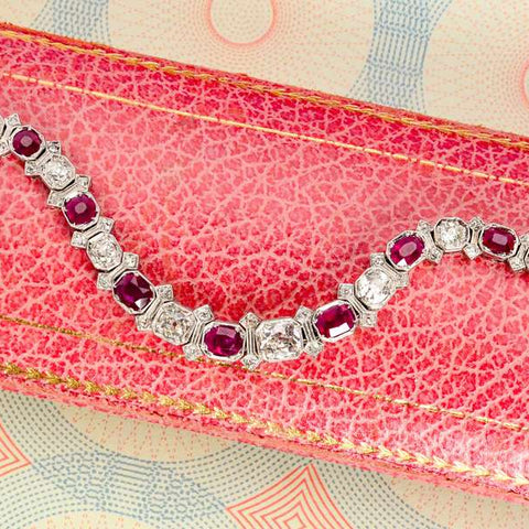 Superlative No Heat Burmese Ruby Diamond Bracelet