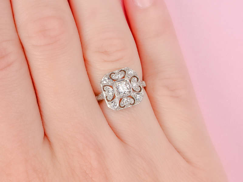 
                      
                        Heart of My Heart - Diamond Art Deco Ring
                      
                    