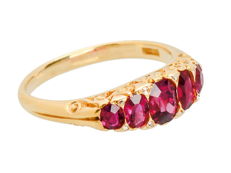 
                      
                        Make Mine Rubies - Five Stone Antique Ring
                      
                    