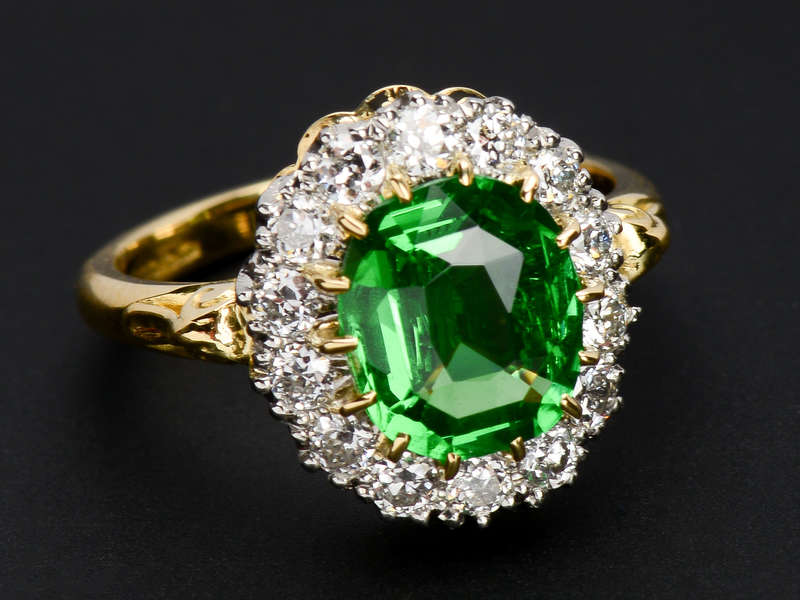 
                      
                        Tsavorite Savvy - Diamond Cluster Ring
                      
                    