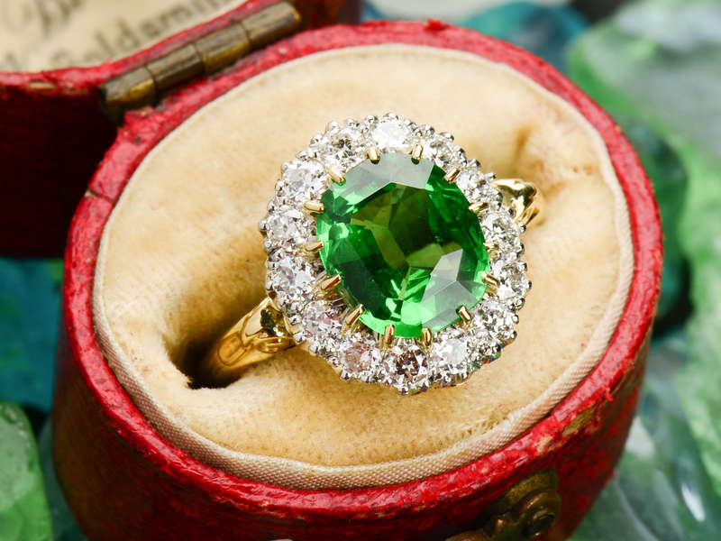 
                      
                        Tsavorite Savvy - Diamond Cluster Ring
                      
                    