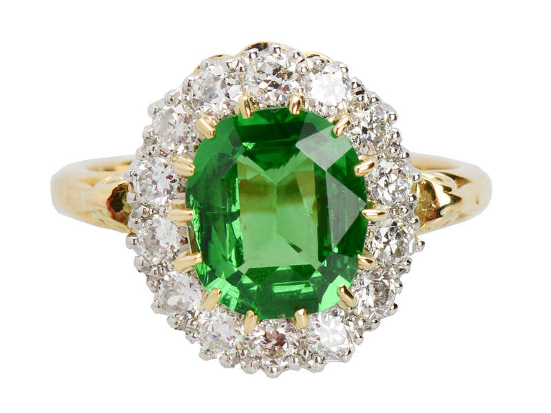 
                      
                        Tsavorite Savvy - Diamond Cluster Ring
                      
                    