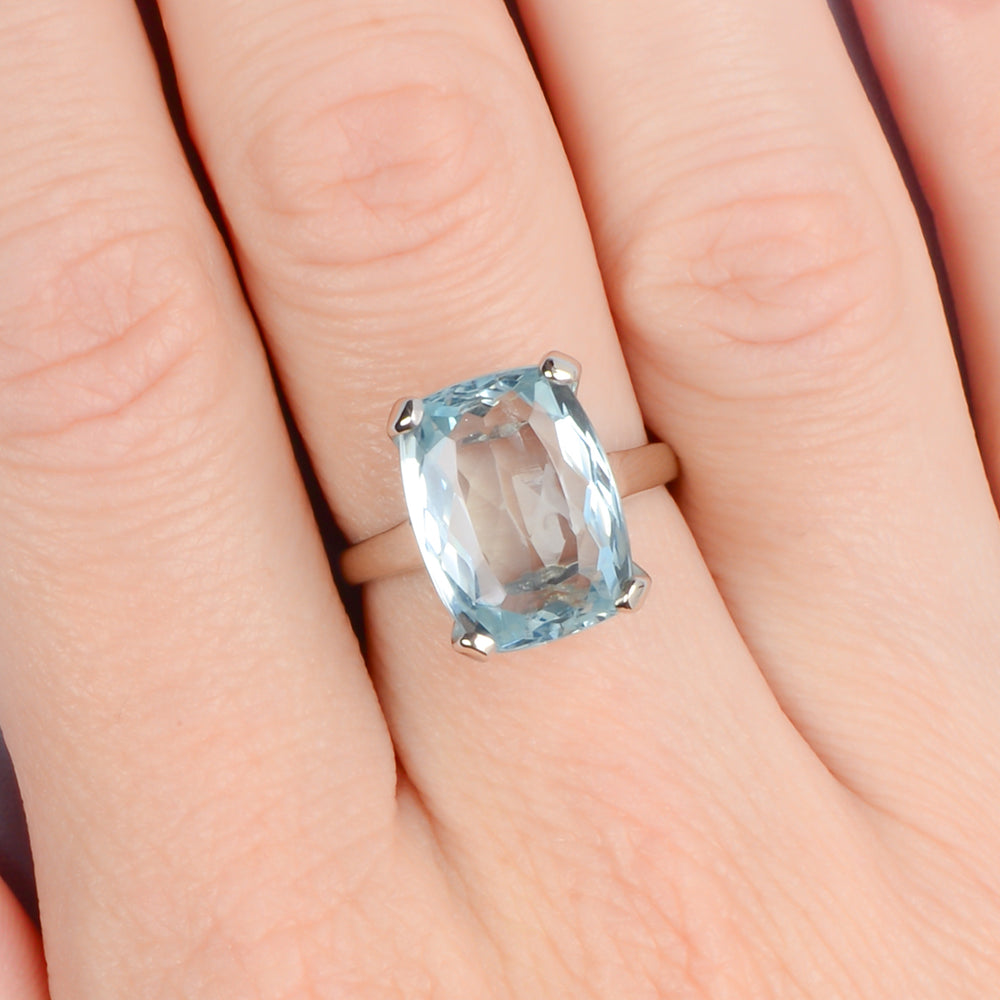 
                      
                        Serenity - Cushion Cut Aquamarine Vintage Ring
                      
                    