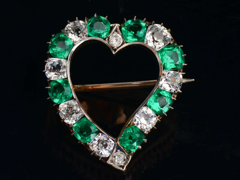 
                      
                        Antique Paste Witch's Heart Brooch
                      
                    