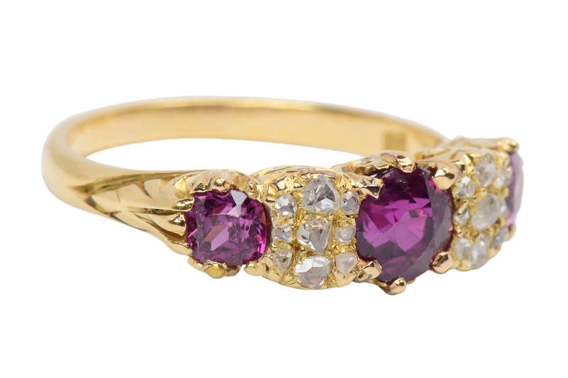 Antique Ruby Rose Cut Diamond Ring