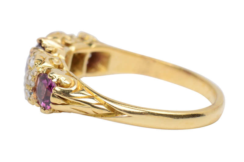 Antique Ruby Rose Cut Diamond Ring
