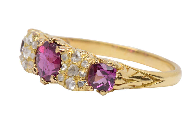 Antique Ruby Rose Cut Diamond Ring