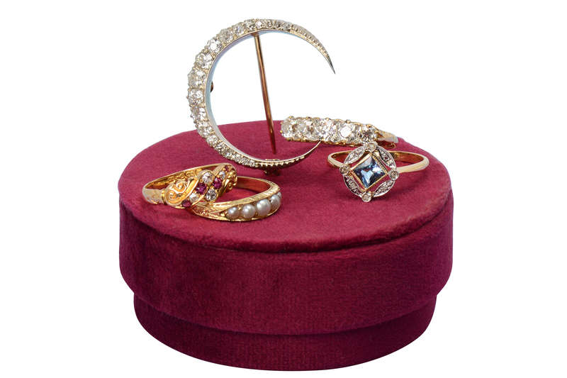 Moon Beams - Victorian Diamond Crescent Brooch