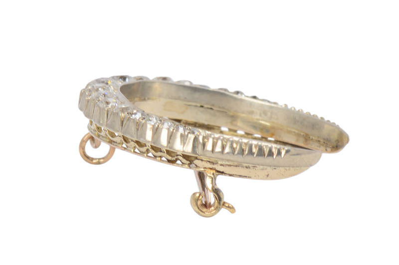Moon Beams - Victorian Diamond Crescent Brooch