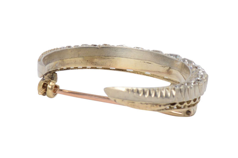 Moon Beams - Victorian Diamond Crescent Brooch