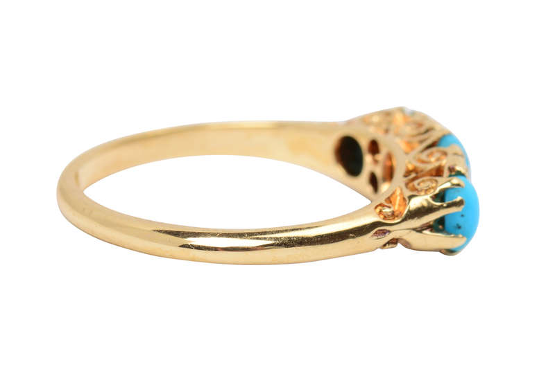 
                      
                        Turquoise Timeless - Antique Three Stone Ring
                      
                    