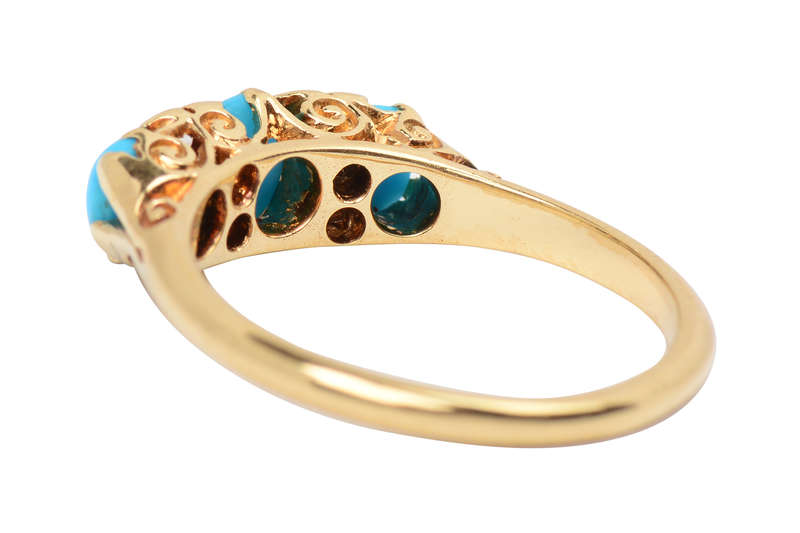 
                      
                        Turquoise Timeless - Antique Three Stone Ring
                      
                    
