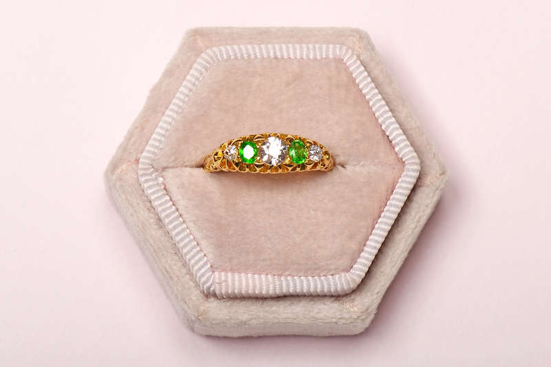 Demantoid Garnet Diamond Ring From 1898