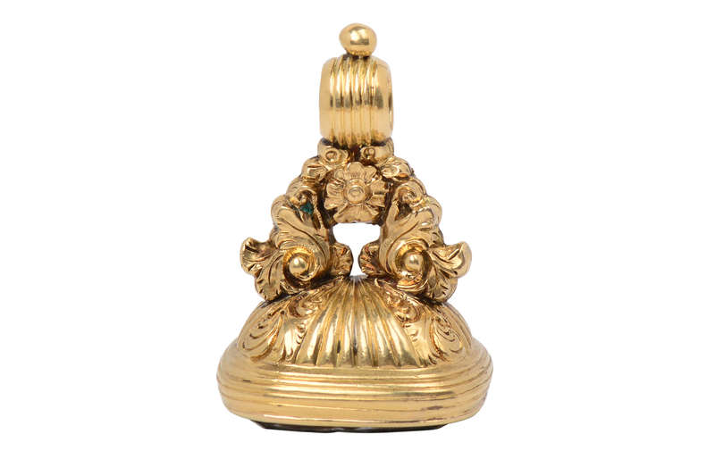 Remember Me - Rose Motif Intaglio Gold Fob Seal