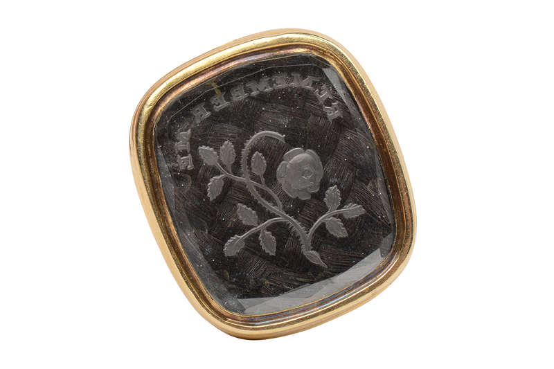 Remember Me - Rose Motif Intaglio Gold Fob Seal
