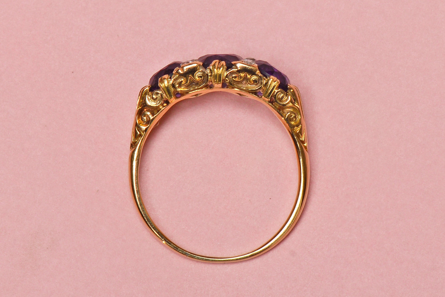 Depth of Feeling - Three Amethyst Antique Ring