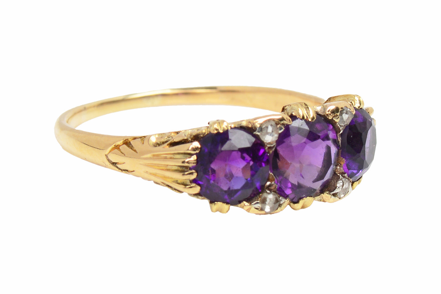Depth of Feeling - Three Amethyst Antique Ring