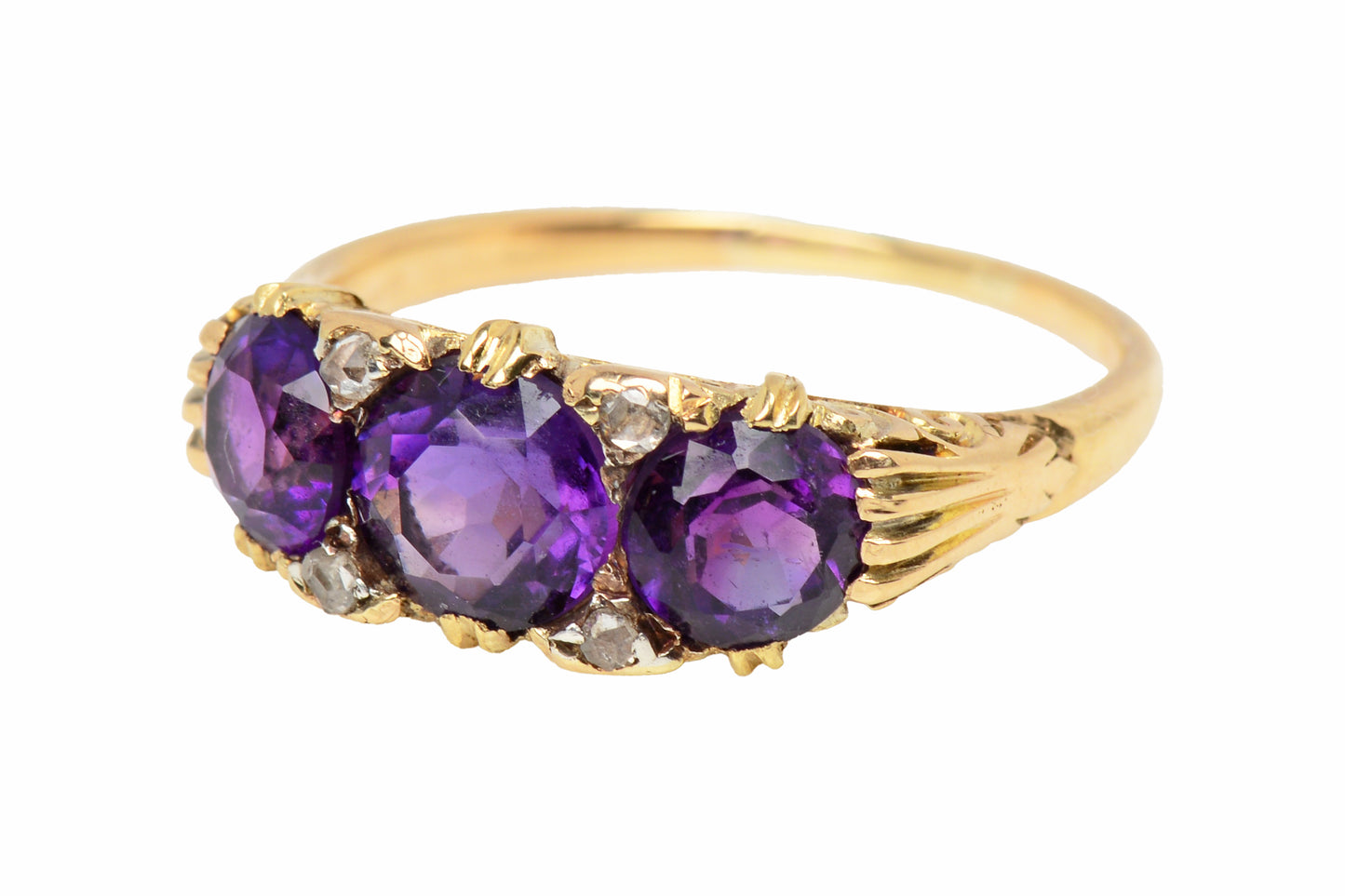 Depth of Feeling - Three Amethyst Antique Ring