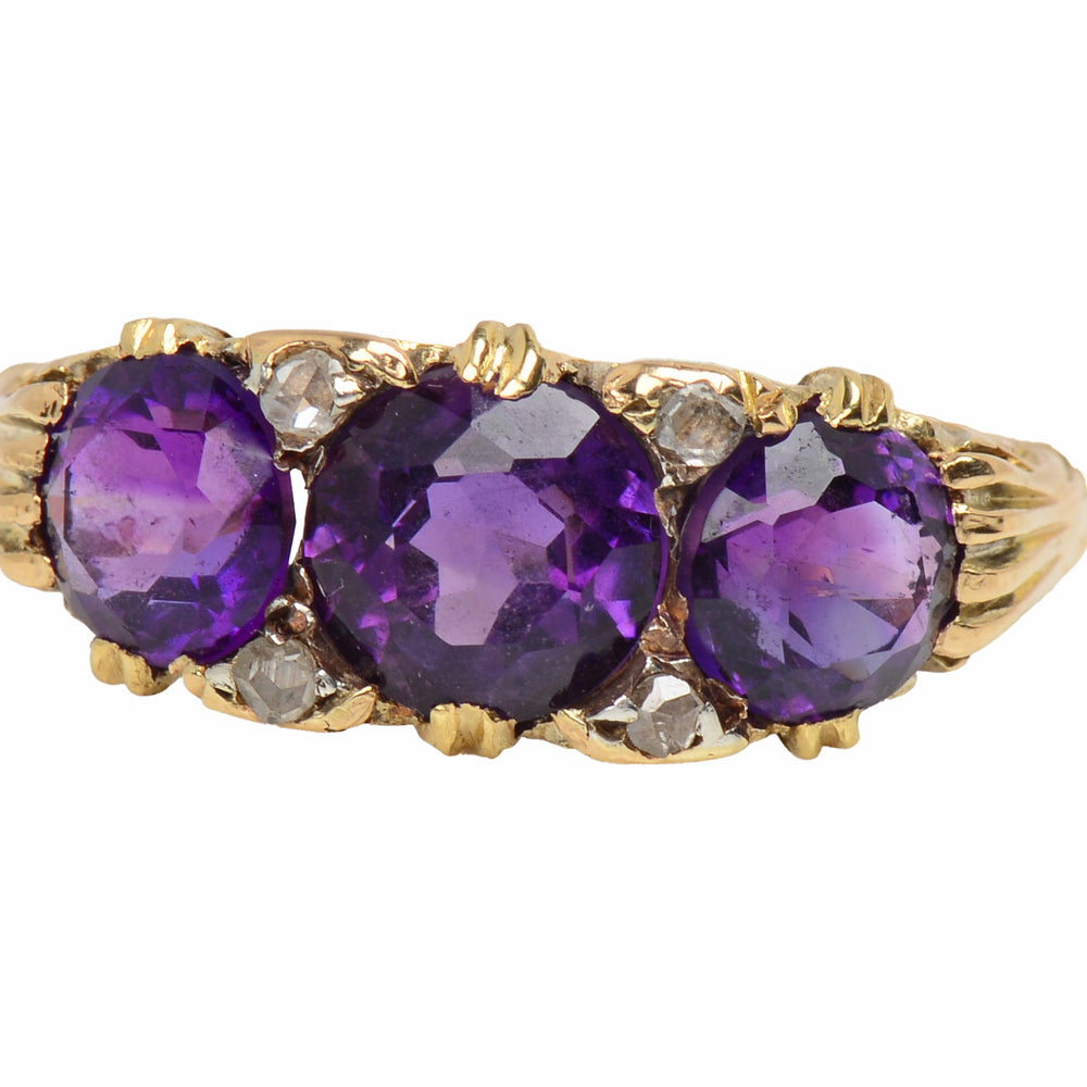 
                      
                        Depth of Feeling - Three Amethyst Antique Ring
                      
                    