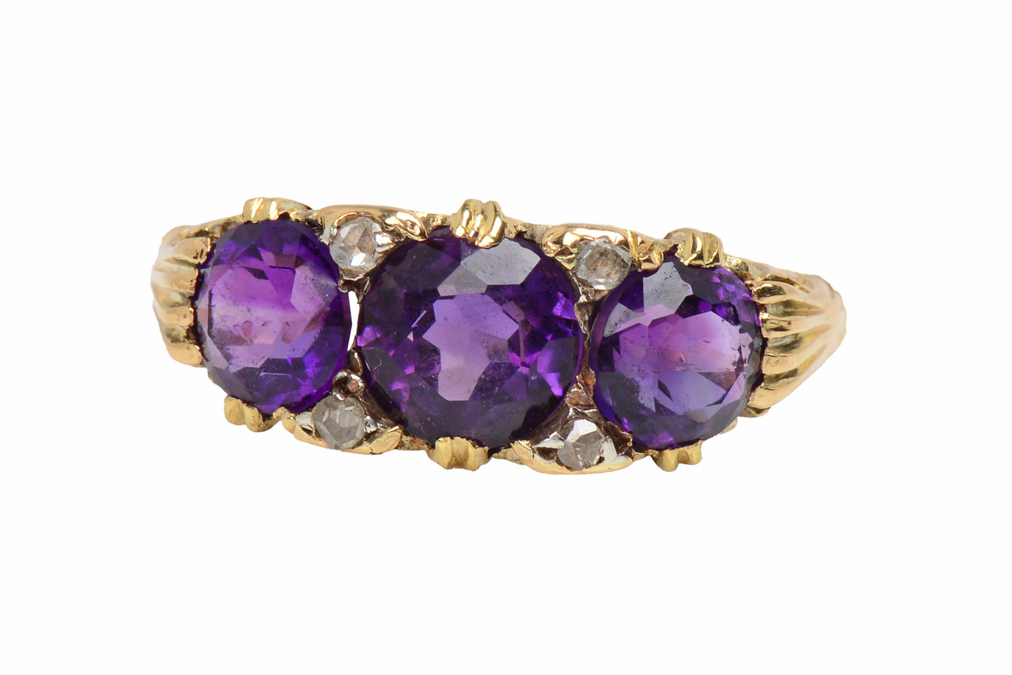 Depth of Feeling - Three Amethyst Antique Ring