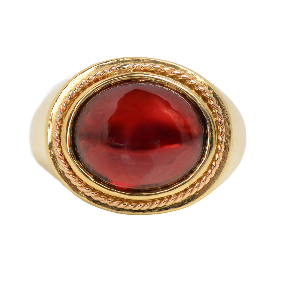 
                      
                        Vintage Cabochon Garnet 18k Gold RIng
                      
                    