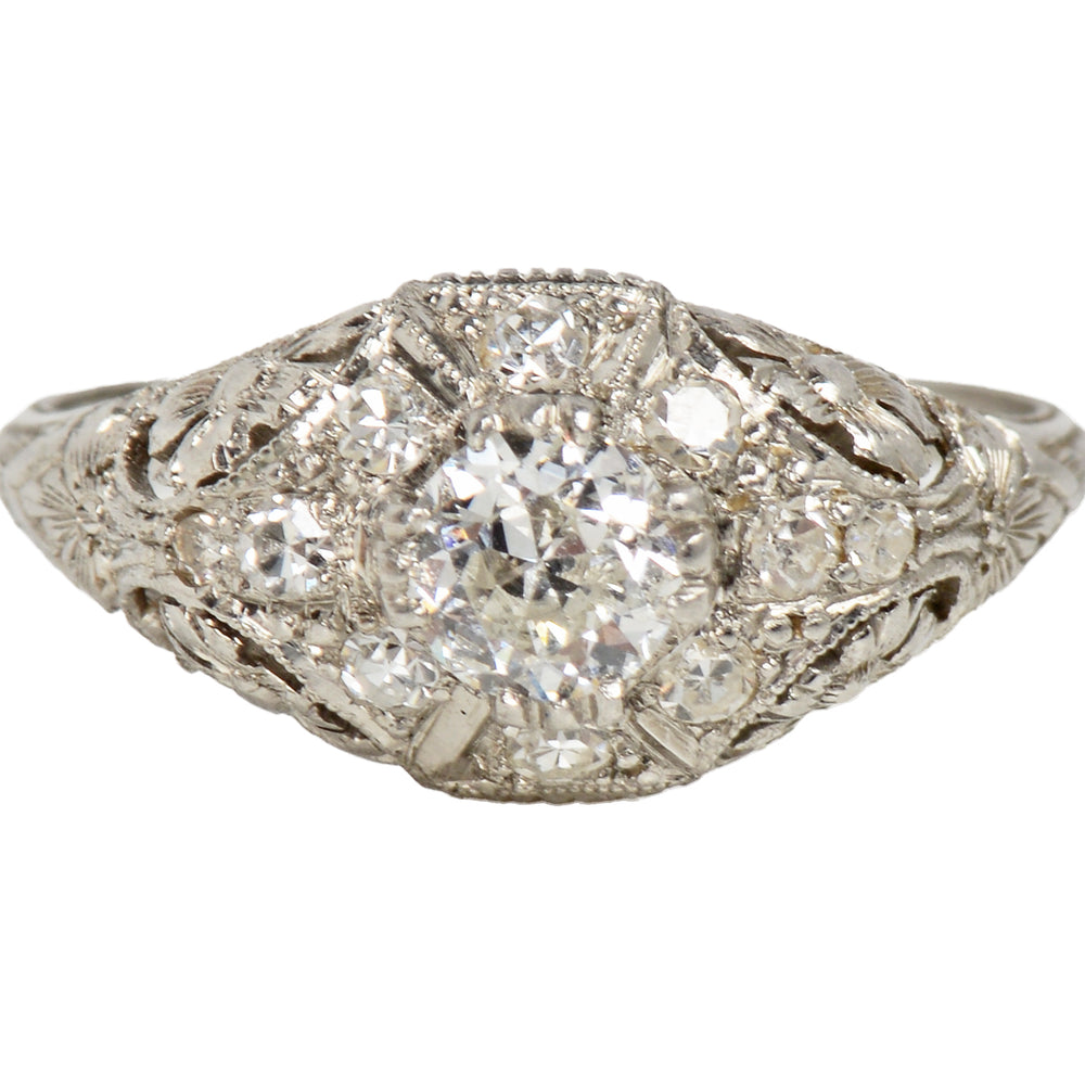 Kinscherf Diamond Platinum Art Deco Ring