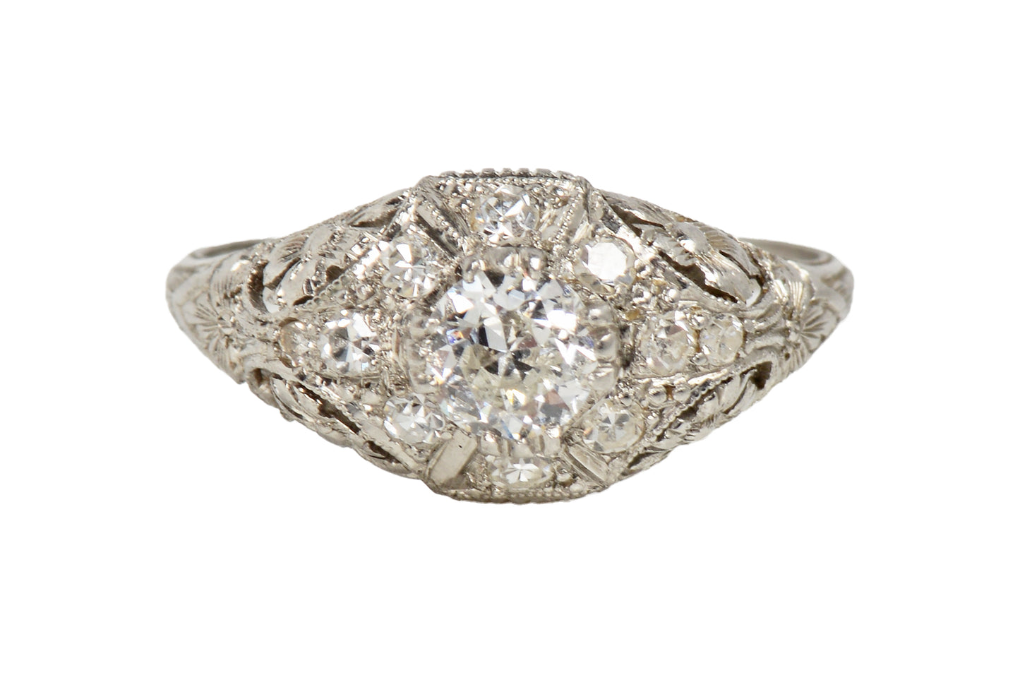 Kinscherf Diamond Platinum Art Deco Ring
