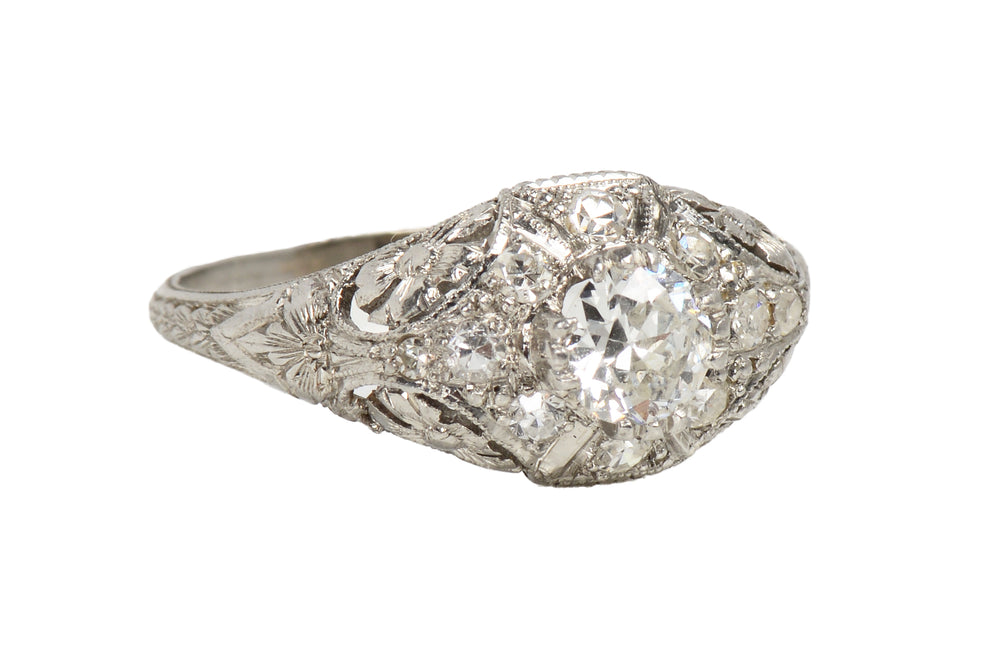 Kinscherf Diamond Platinum Art Deco Ring