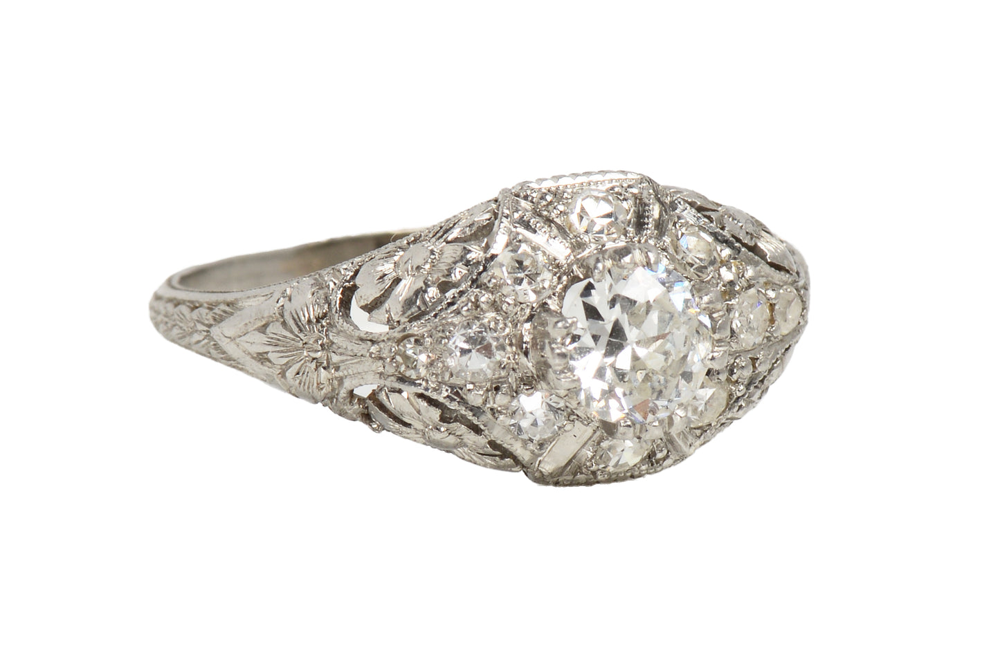 Kinscherf Diamond Platinum Art Deco Ring