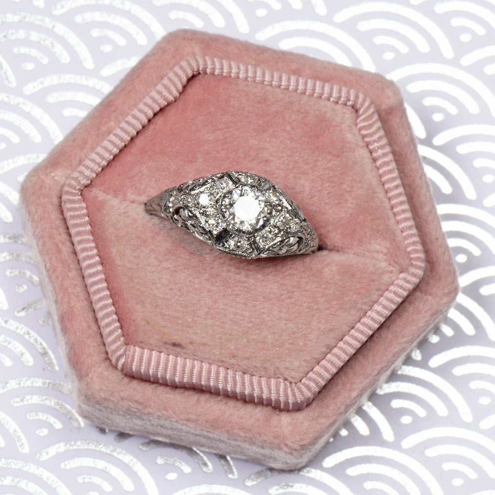 
                      
                        Kinscherf Diamond Platinum Art Deco Ring
                      
                    