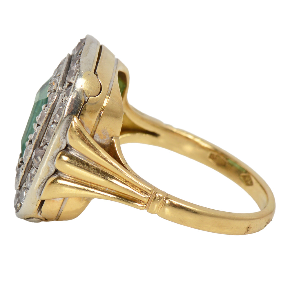 
                      
                        Colombian Emerald & Diamond Double Halo Ring
                      
                    