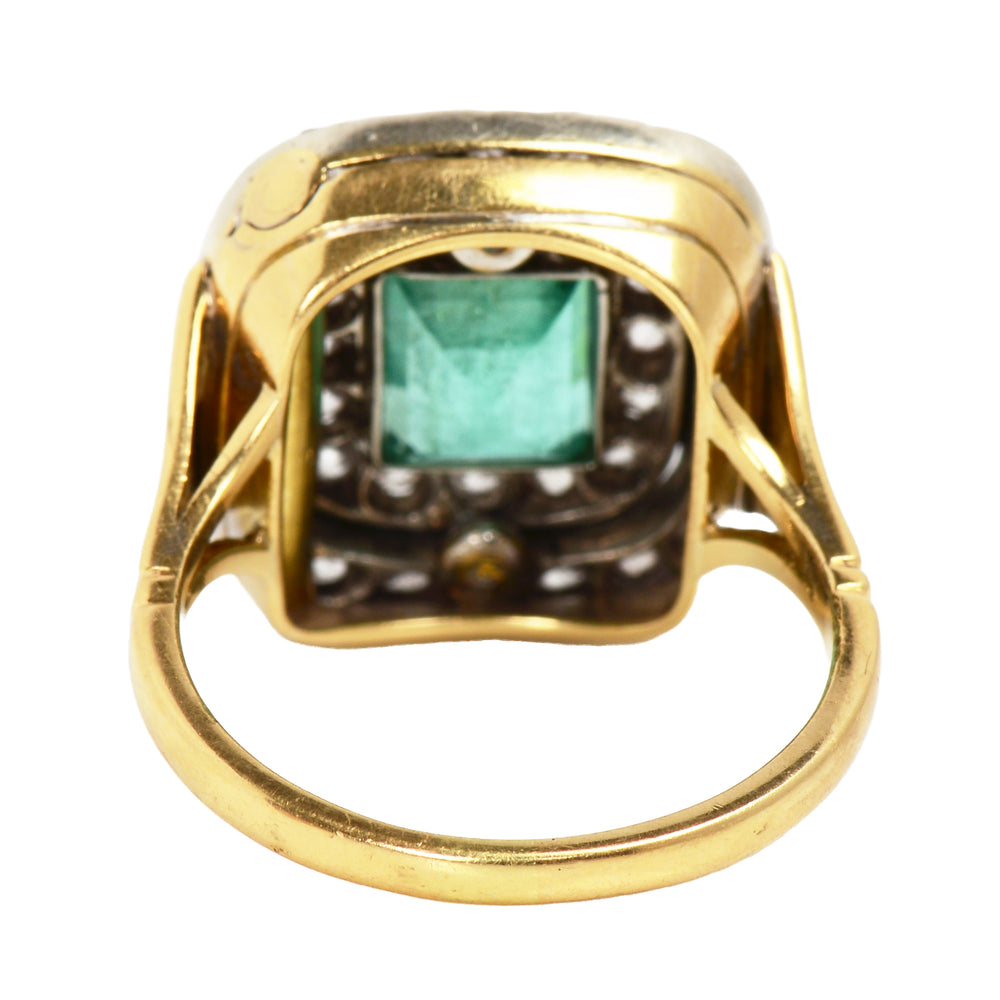 
                      
                        Colombian Emerald & Diamond Double Halo Ring
                      
                    