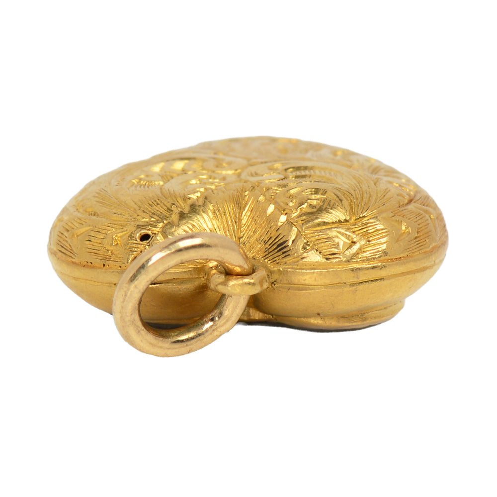 
                      
                        Antique Engraved Puffy Heart Locket Pendant
                      
                    