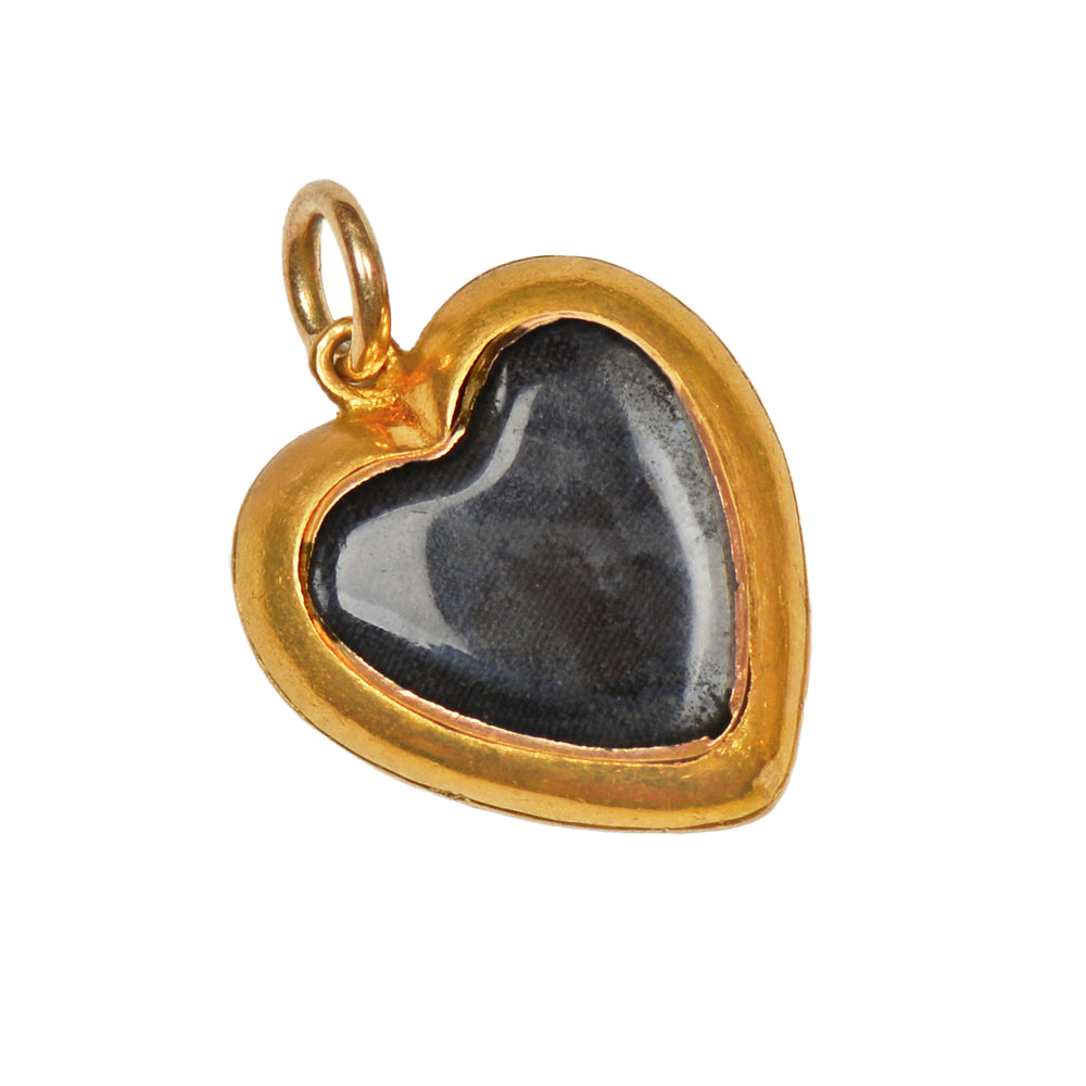 Antique Engraved Puffy Heart Locket Pendant