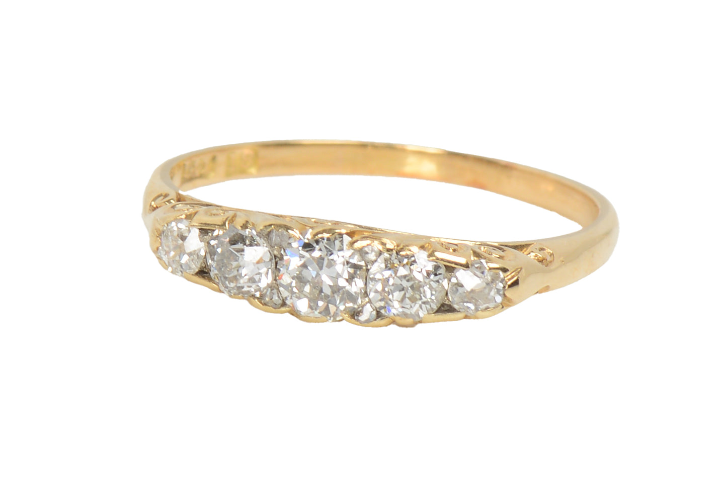 Antique Five Diamond Stack Ring Wedding Band