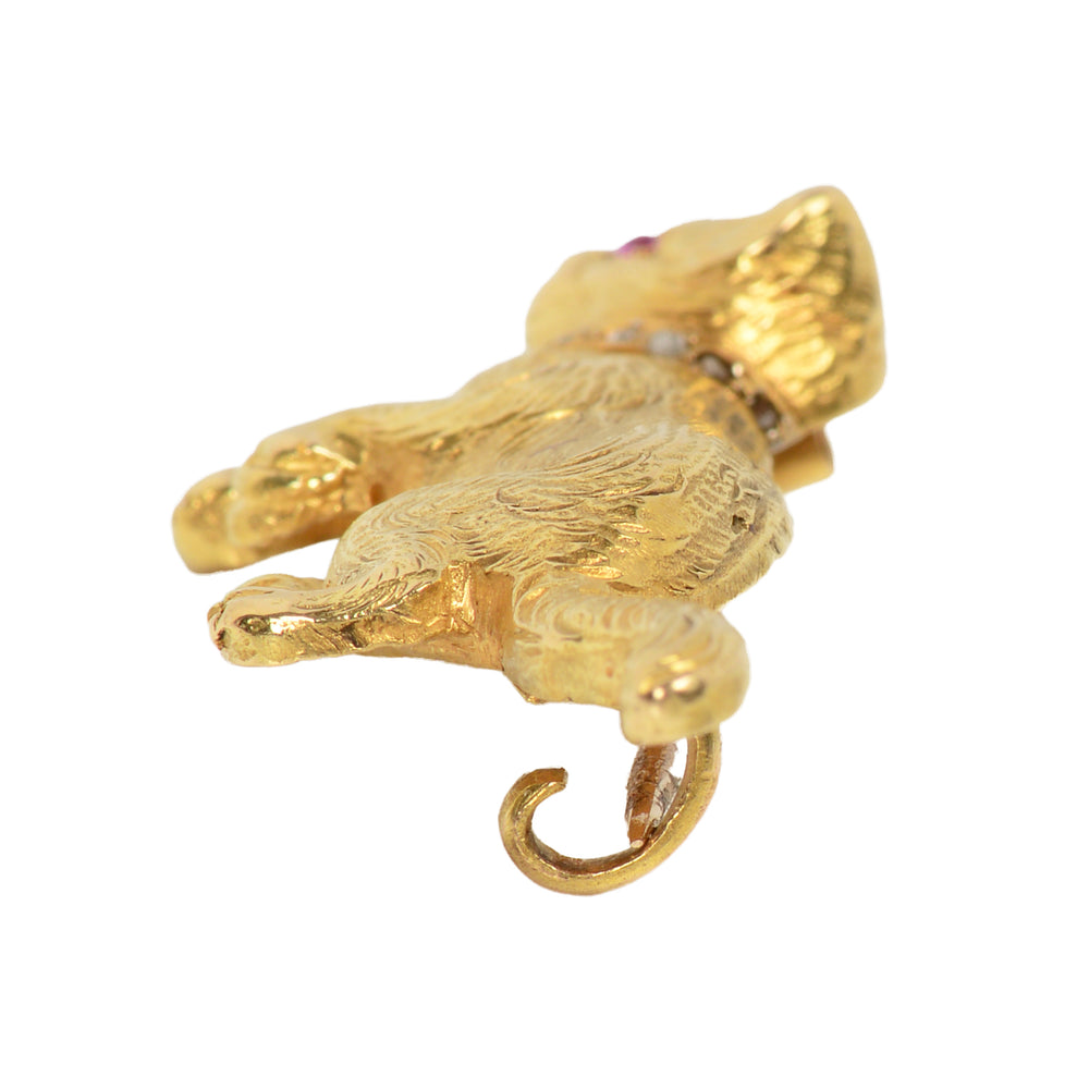 
                      
                        Furrever Yours - Antique Gold Ruby Diamond Cat Brooch
                      
                    