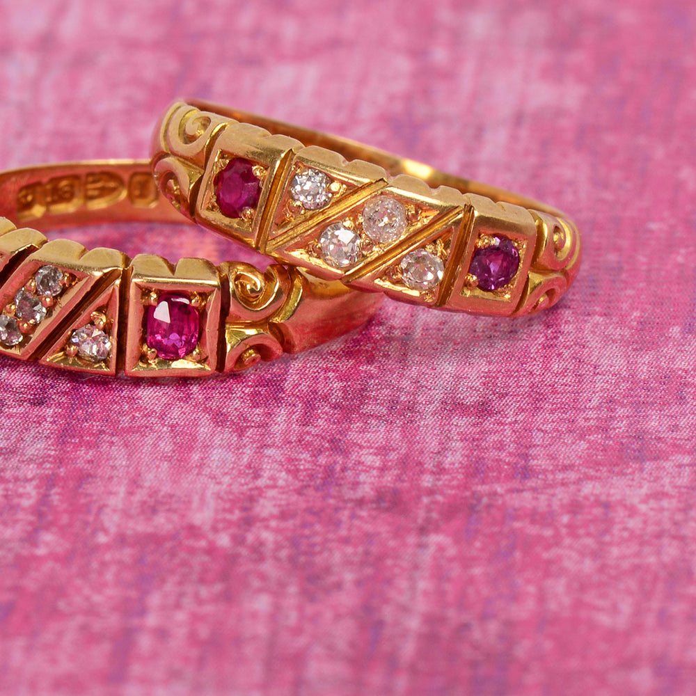 
                      
                        Antique Pair of Matching Wedding Bands of 1892
                      
                    