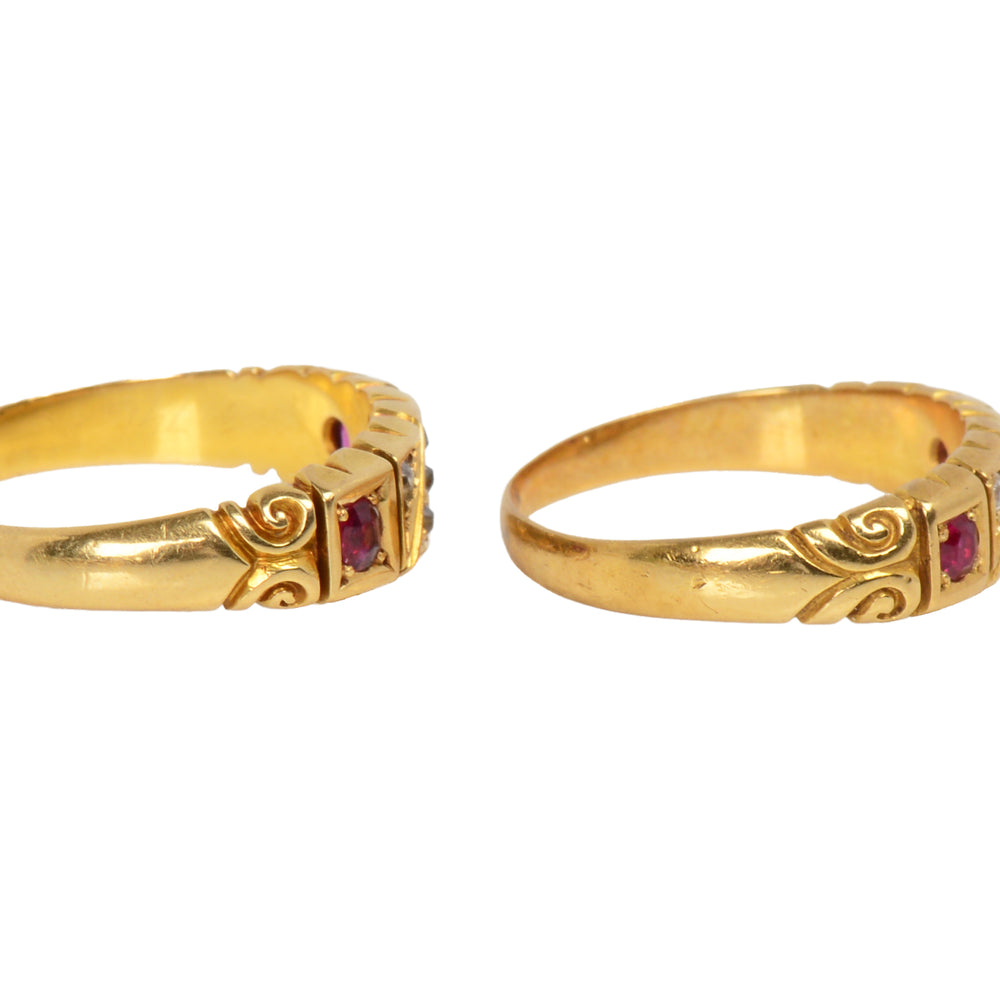 
                      
                        Antique Pair of Matching Wedding Bands of 1892
                      
                    