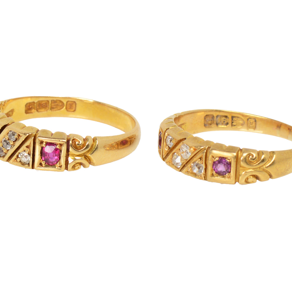 
                      
                        Antique Pair of Matching Wedding Bands of 1892
                      
                    