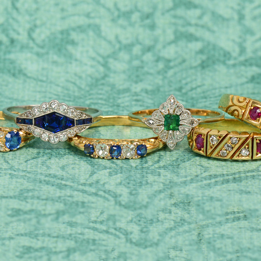 
                      
                        Good Things - Emerald Diamond Antique Ring
                      
                    