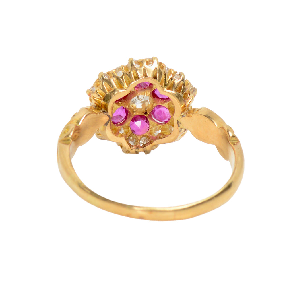
                      
                        Antique Ruby Diamond Scalloped Ring
                      
                    