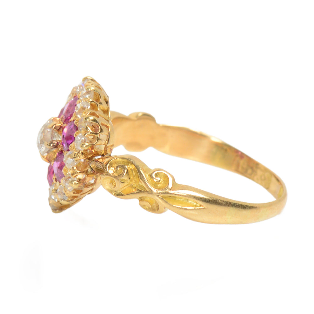 
                      
                        Antique Ruby Diamond Scalloped Ring
                      
                    