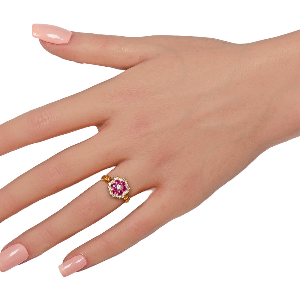 
                      
                        Antique Ruby Diamond Scalloped Ring
                      
                    