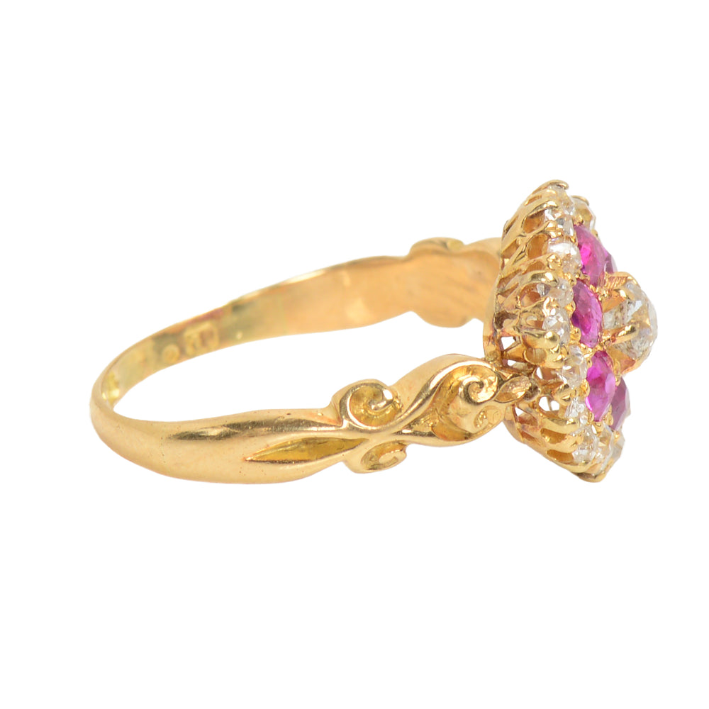 
                      
                        Antique Ruby Diamond Scalloped Ring
                      
                    