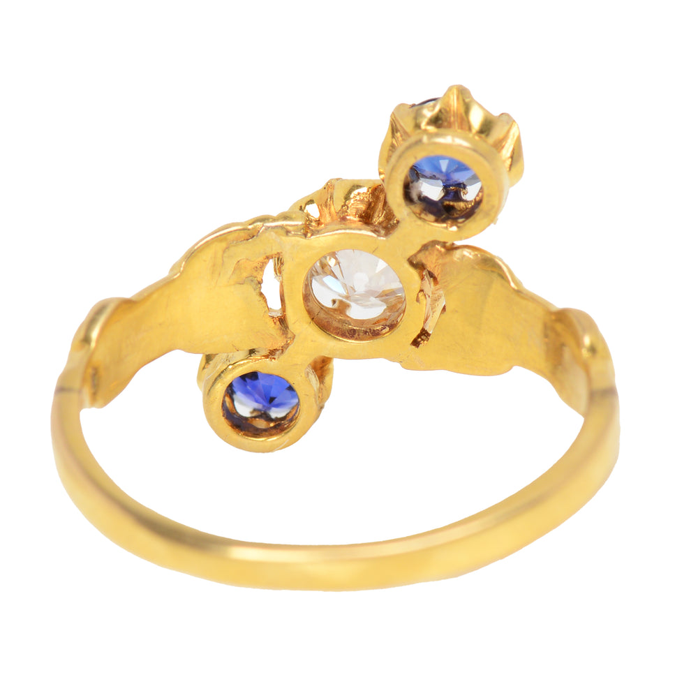 
                      
                        Upward Journey - Vivid Sapphire Diamond Antique Ring
                      
                    