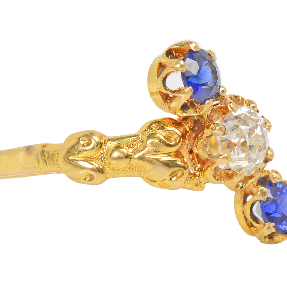 
                      
                        Upward Journey - Vivid Sapphire Diamond Antique Ring
                      
                    