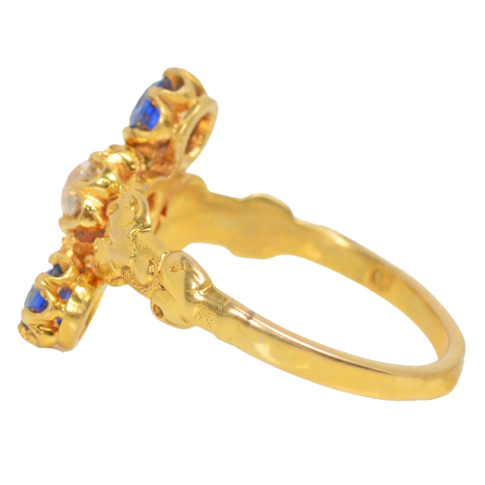 
                      
                        Upward Journey - Vivid Sapphire Diamond Antique Ring
                      
                    