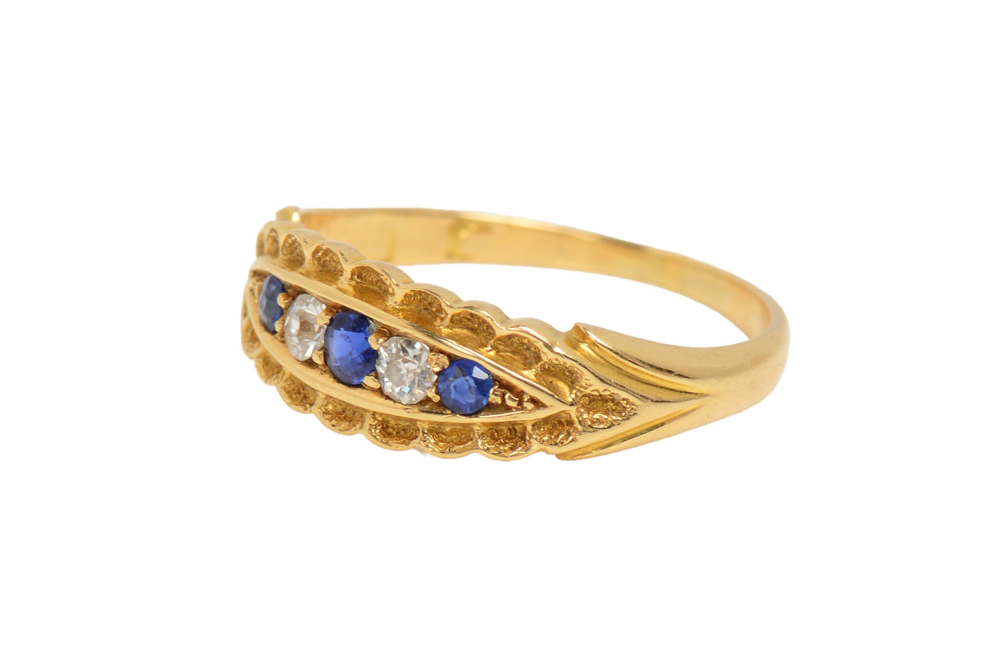 Antique Edwardian Sapphire Diamond Gold RIng